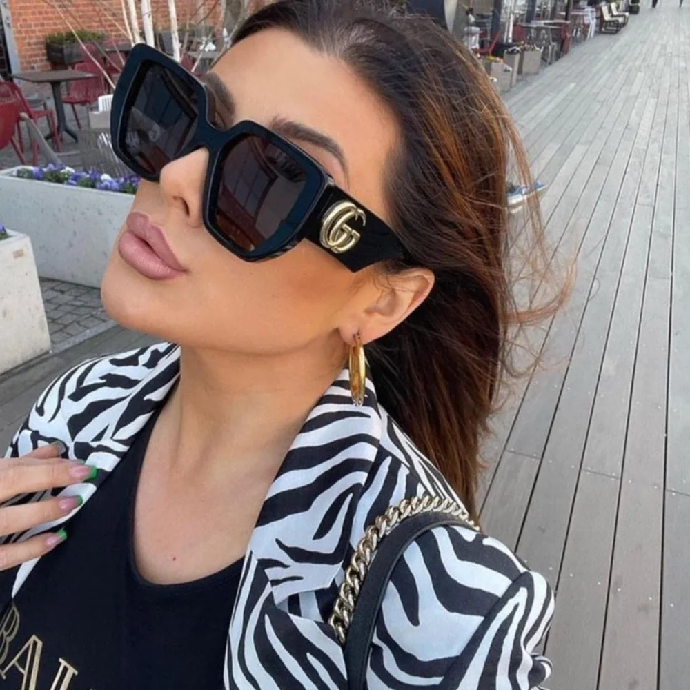 NEW Gucci GG0956S Black Marmont Oversized Sunglasses